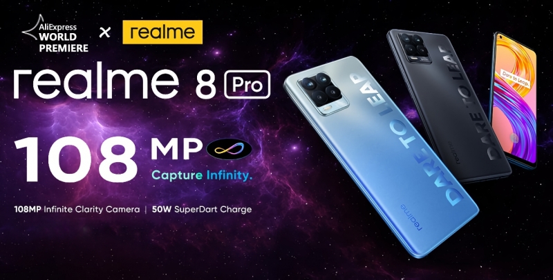 Мировая премьера Realme 8 Pro на AliExpress: камера на 108 МП, AMOLED-экран, чип Snapdragon 720G и ценник меньше $259