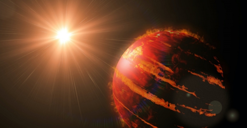 Учёные обнаружили каменные испарения на ультрагорячем Юпитере недалеко от нас, который прославился дождями из металла