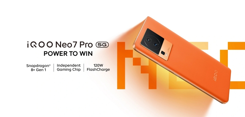 iQOO Neo 7 Pro: OLED-дисплей на 120 Гц, чип Snapdragon 8+ Gen 1 и батарея на 5000 мАч с зарядкой на 120 Вт