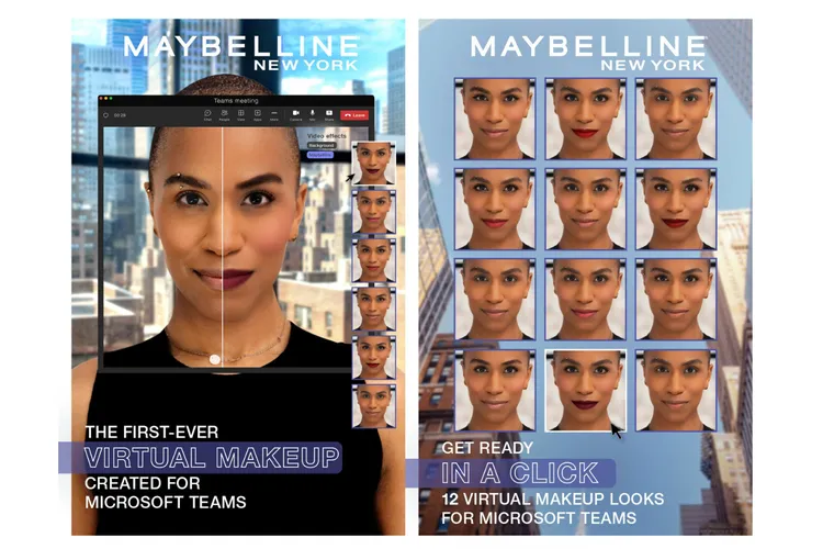 В Microsoft Teams добавили фильтры "макияжа" Maybelline с искусственным интеллектом