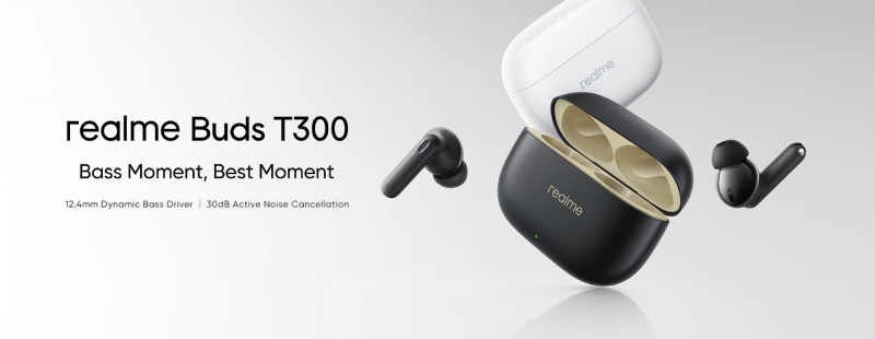 realme Buds T300: TWS-наушники с ANC, технологией Spatial Audio и автономностью до 40 часов за $25