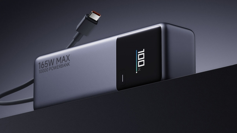 Xiaomi анонсировала компактный Power Bank на 165 Вт со встроенным кабелем USB-C и поддержкой быстрой зарядки для смартфонов и ноутбуков