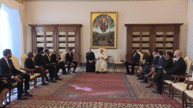 Vatican City: 'Sport helps us to be more human' — Pope Francis meets with NBA players to discuss social justice